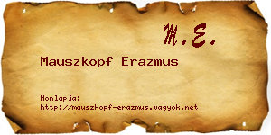 Mauszkopf Erazmus névjegykártya